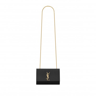 YSL KATE SMALL IN GRAIN DE POUDRE EMBOSSED LEATHER 469390BOW0J1000 (20x12.5x5cm)